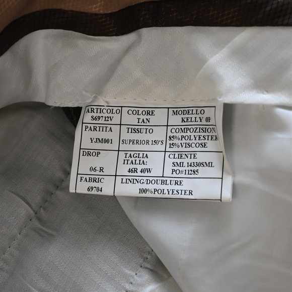 Caravelli 46R 36x29 Tan Green Brown Super 150s 3 Piece Vest Mens Suit - Picture 10 of 12